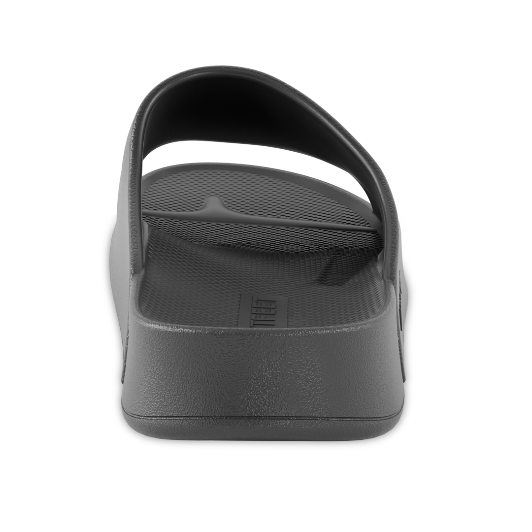 Lightfeet Single Strap Slides for Men & Women - Comfortable Black Sandals for Beach, Pool, and Home Use