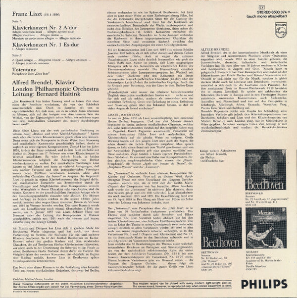 Alfred Brendel & Franz Liszt: Piano Concertos No. 1 & 2 with Totentanz - London Philharmonic Orchestra Conducted by Bernard Haitink (LP Vinyl Record, Near Mint or Mint Condition) | Perfect for Classical Music Collectors & Audiophiles