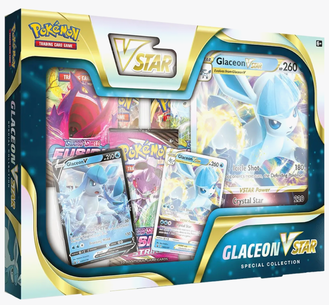 Glaceon Vstar Special Collection Box - Pokemon Trading Card Game (TCG) - Rare Cards & Collectibles for Battles, Tournaments & Gifts