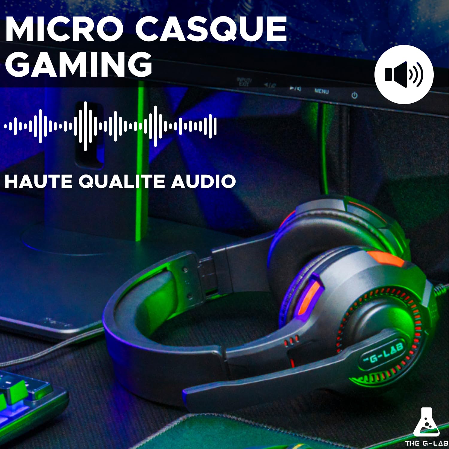 G-LAB 4-in-1 Gaming Combo Set - RGB Gaming Keyboard, 3200 DPI Gaming Mouse, RGB Gaming Headset & Anti-Slip Mouse Pad - Complete Gaming Setup (New Version) for PC, PS4, Xbox & Streaming Battlestations