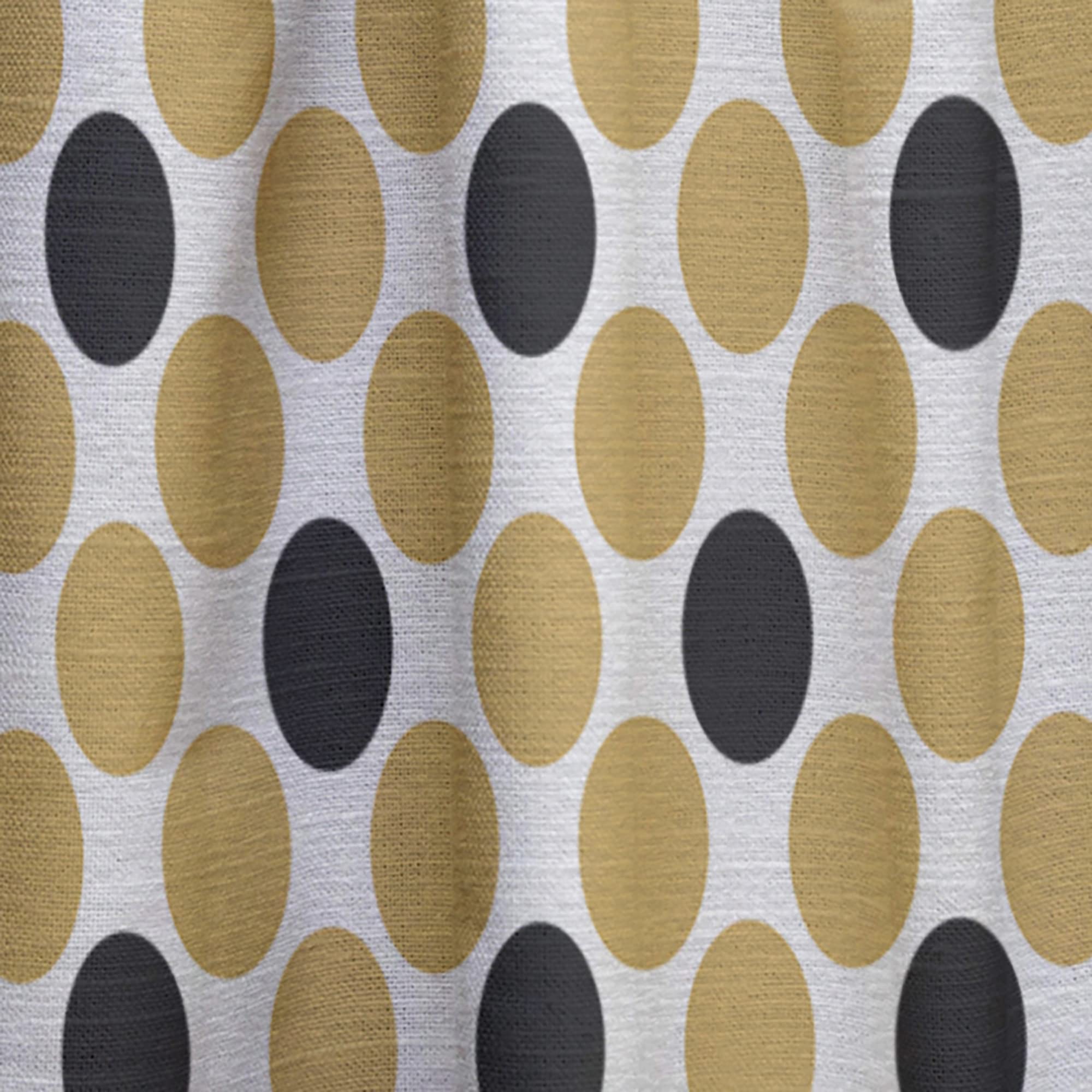 DesignQ Golden Polka Dot Thermal Insulated Curtains - Single Panel 52x108 Inches - Blackout Drapes for Bedroom & Living Room - Elegant Window Treatment for Home Decor