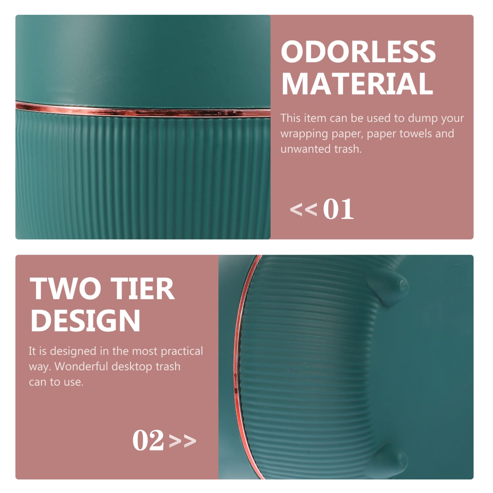 Mini Desktop Trash Can with Lid - Small Plastic Waste Bin for Office, Home & Study Table | Compact Garbage Organizer for Desk, Countertop & Workspace