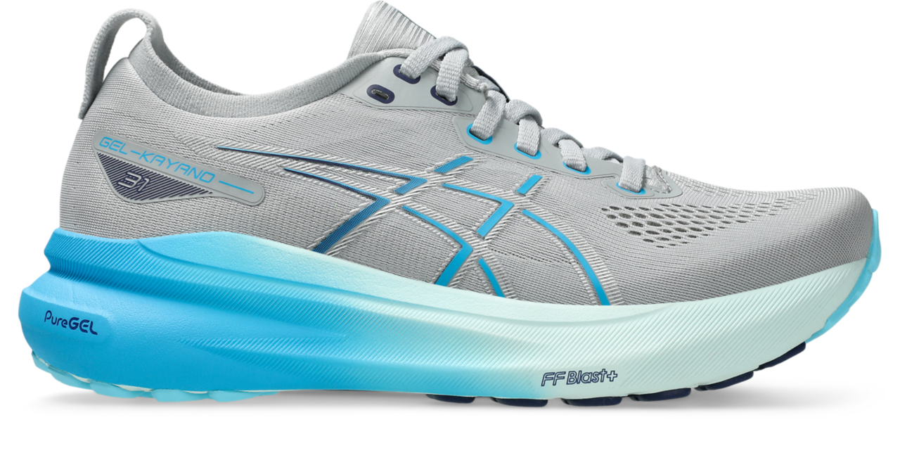 ASICS Women's GEL-Kayano 31 Running Shoes - Piedmont Grey/Digital Aqua - Stability & Cushion for Long Distance Running, Jogging, Gym Workouts
