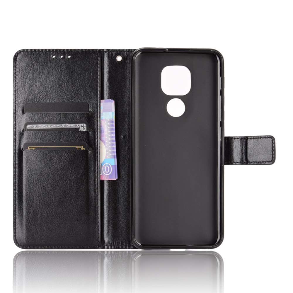 Premium Leather Flip Wallet Case for Motorola Moto G Power 2021 (XT-2117/XT2117-4) - Black | Protective Phone Cover with Card Slots & Kickstand for Daily Use & Travel