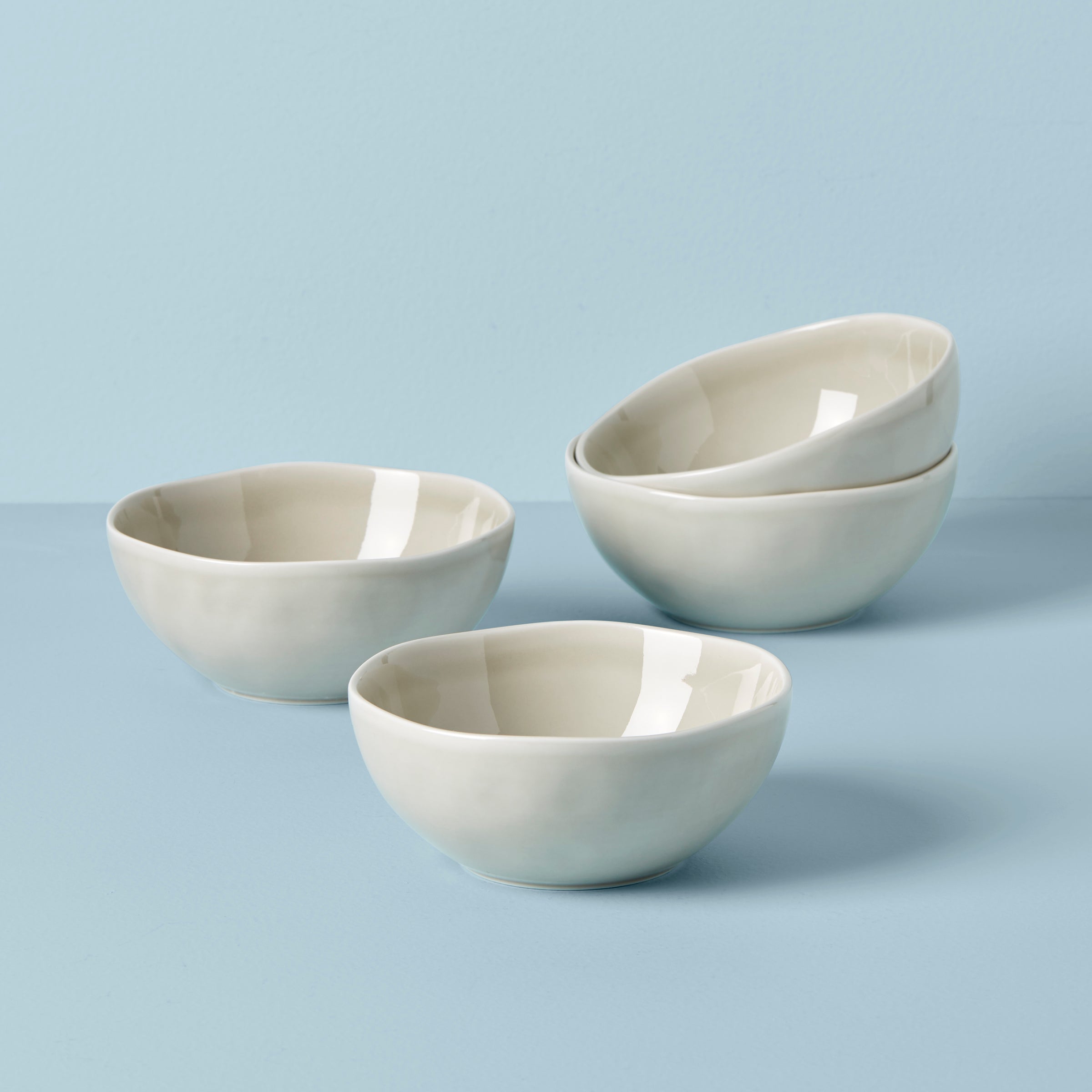 Bay Colors Grey All Purpose Bowls - Set of 4 | Durable Melamine Serving Bowls for Soup, Salad, Cereal & Snacks | Perfect for Kitchen, Dining, Picnics & Parties