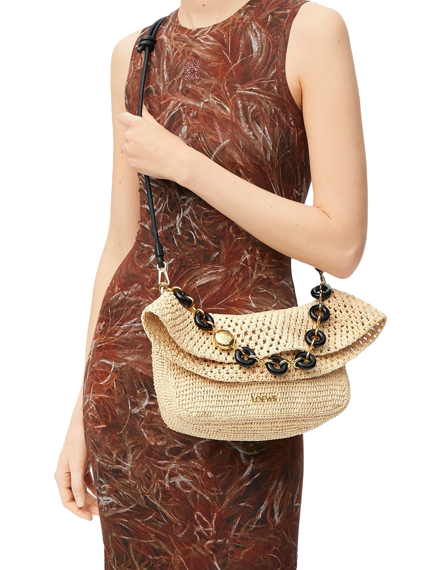 Stylish MEDIUM OLA BAG in Premium Raffia & Calfskin Leather - Perfect for Beach Vacations, Summer Outings & Fashionable Everyday Use