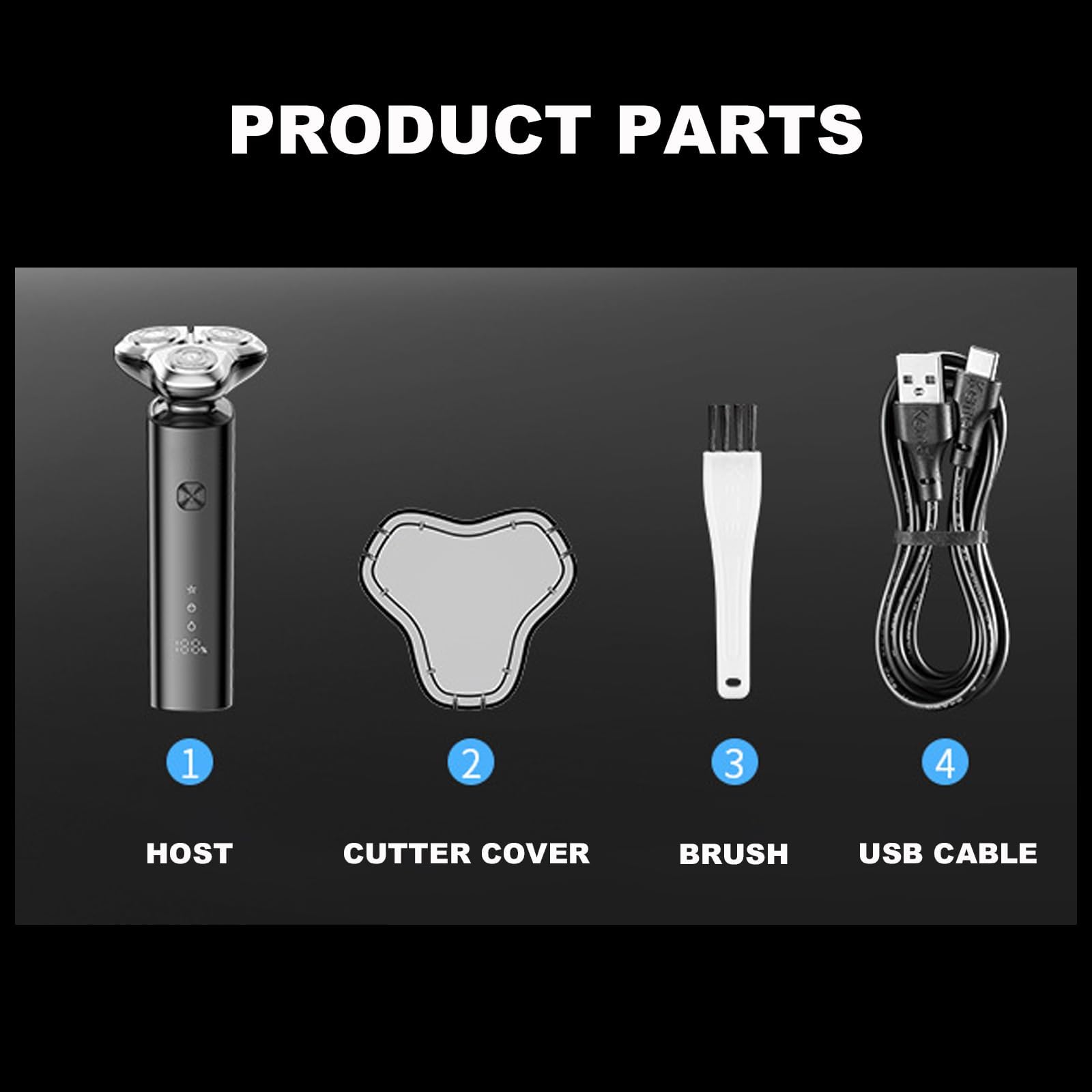 Upgraded Electric Razor for Men - Wet & Dry Shaver with Fast Charging, IPX7 Waterproof, LED Display & Adjustable Speeds - Perfect for Travel, Gym & Daily Grooming