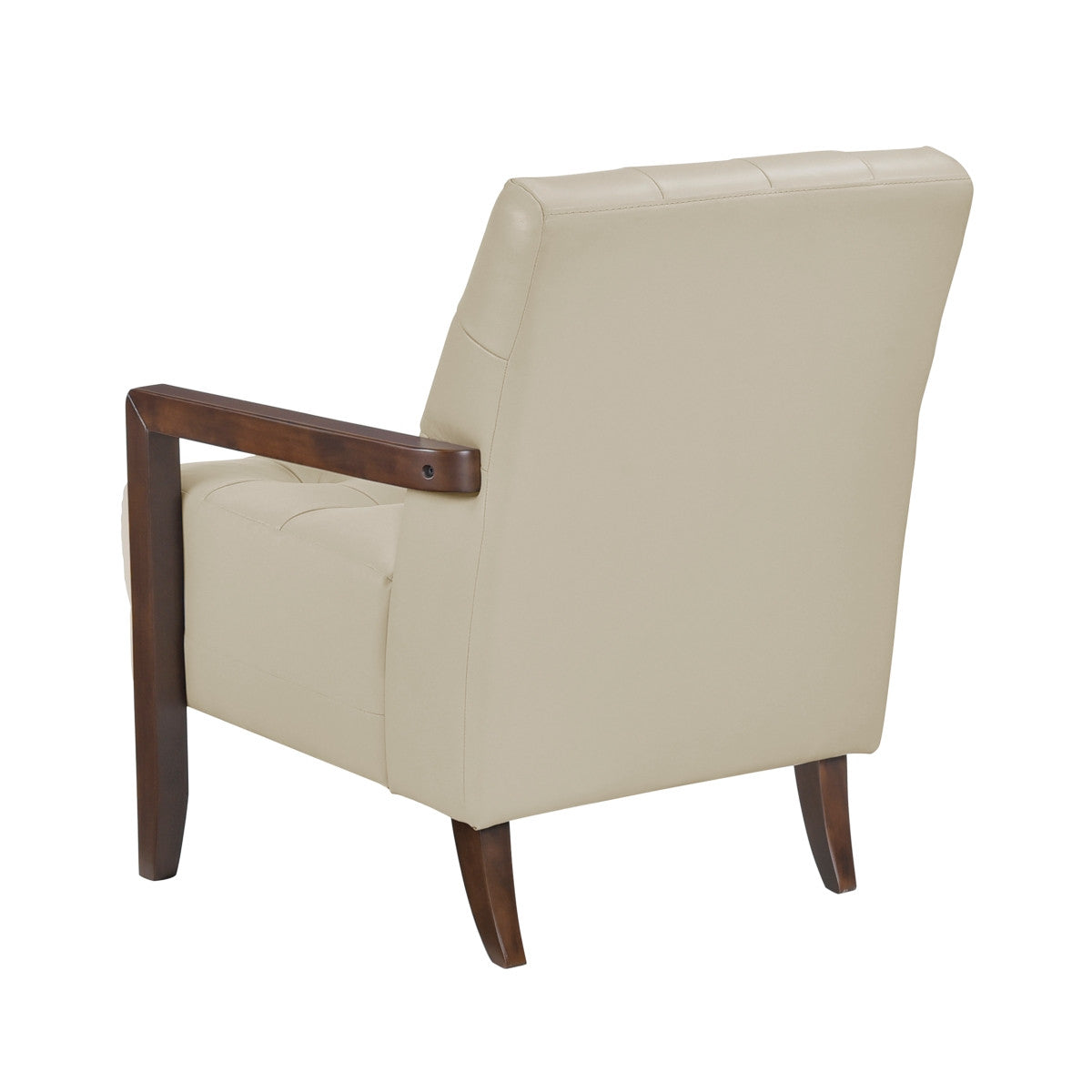 Archam Accent Chair - Modern Beige Upholstered Lounge Chair for Living Room, Bedroom & Office - Comfortable Reading Chair with Sturdy Wooden Legs