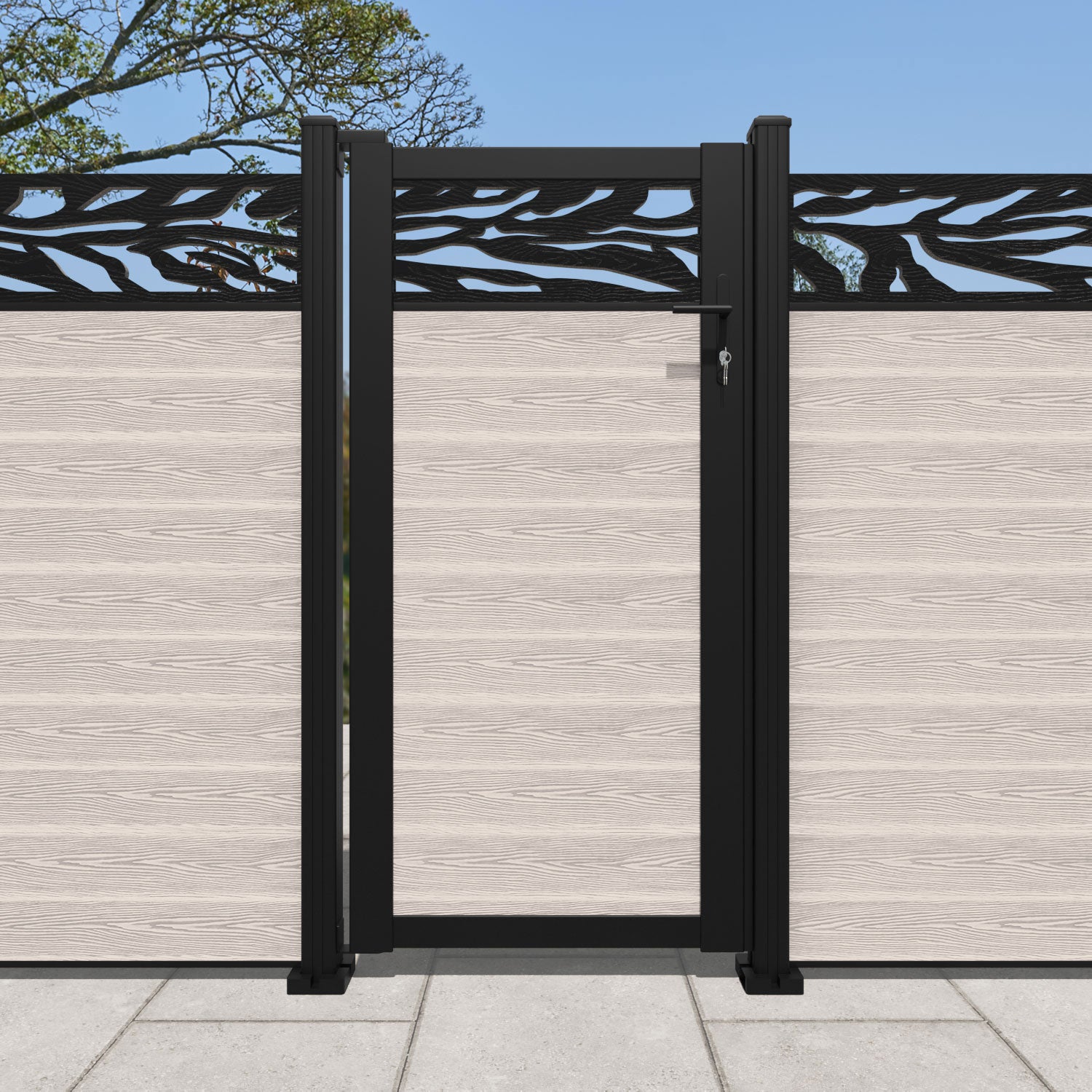 Classic Malawi Pedestrian Gate - Durable Mid Stone Design for Garden, Yard & Driveway Entrance | Outdoor Security & Decorative Fence Gate