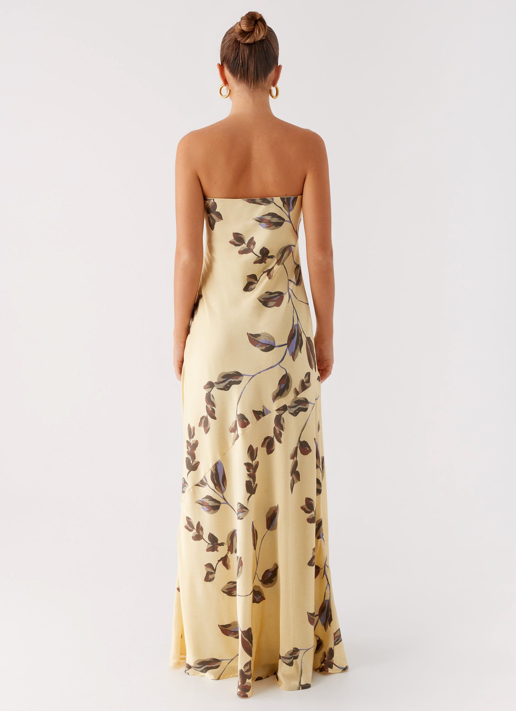 Buttercream Bliss Strapless Maxi Dress for Women - Elegant Formal Gown for Weddings, Parties & Special Occasions