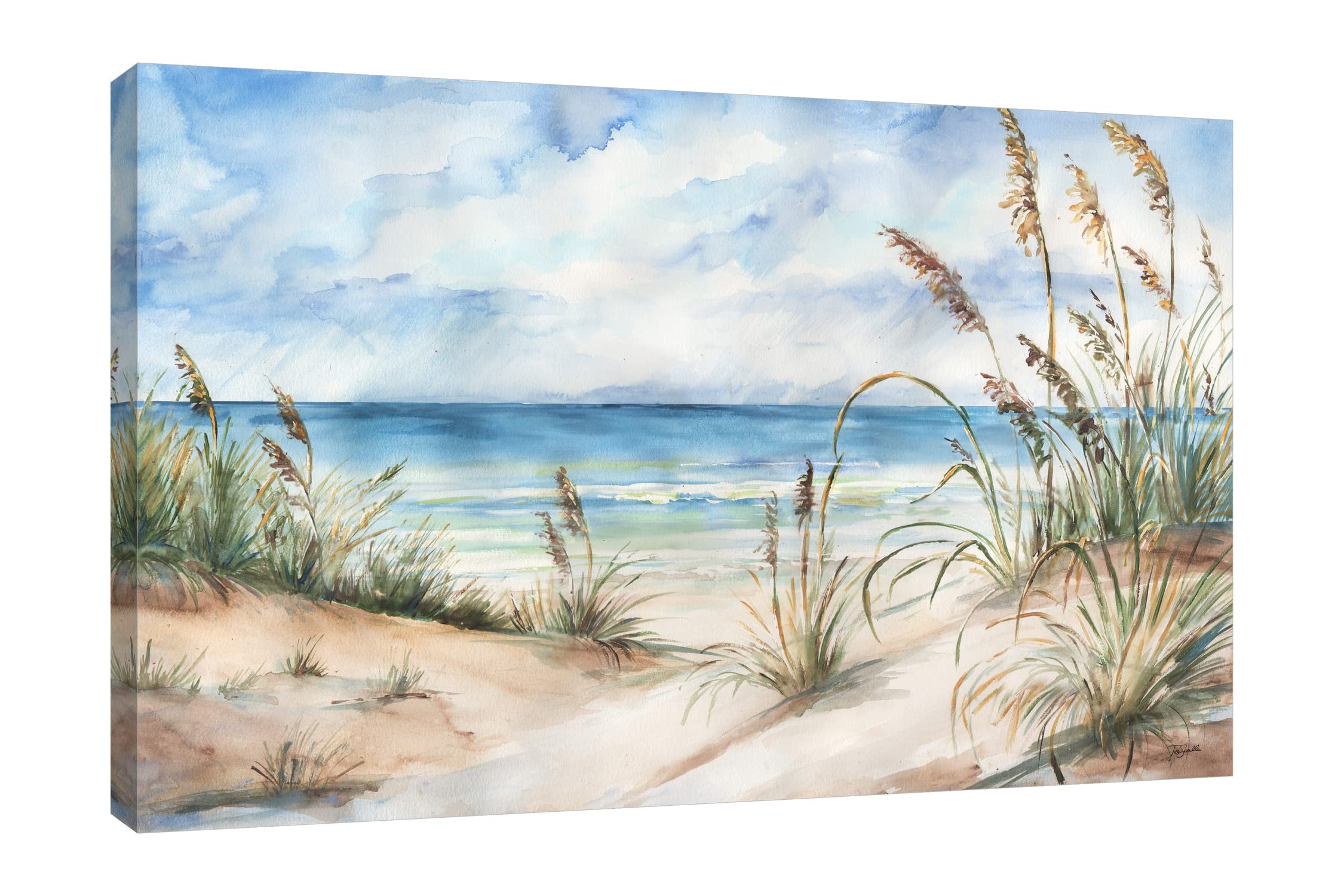 Watercolor Coastal Landscape Canvas Wall Art - 30