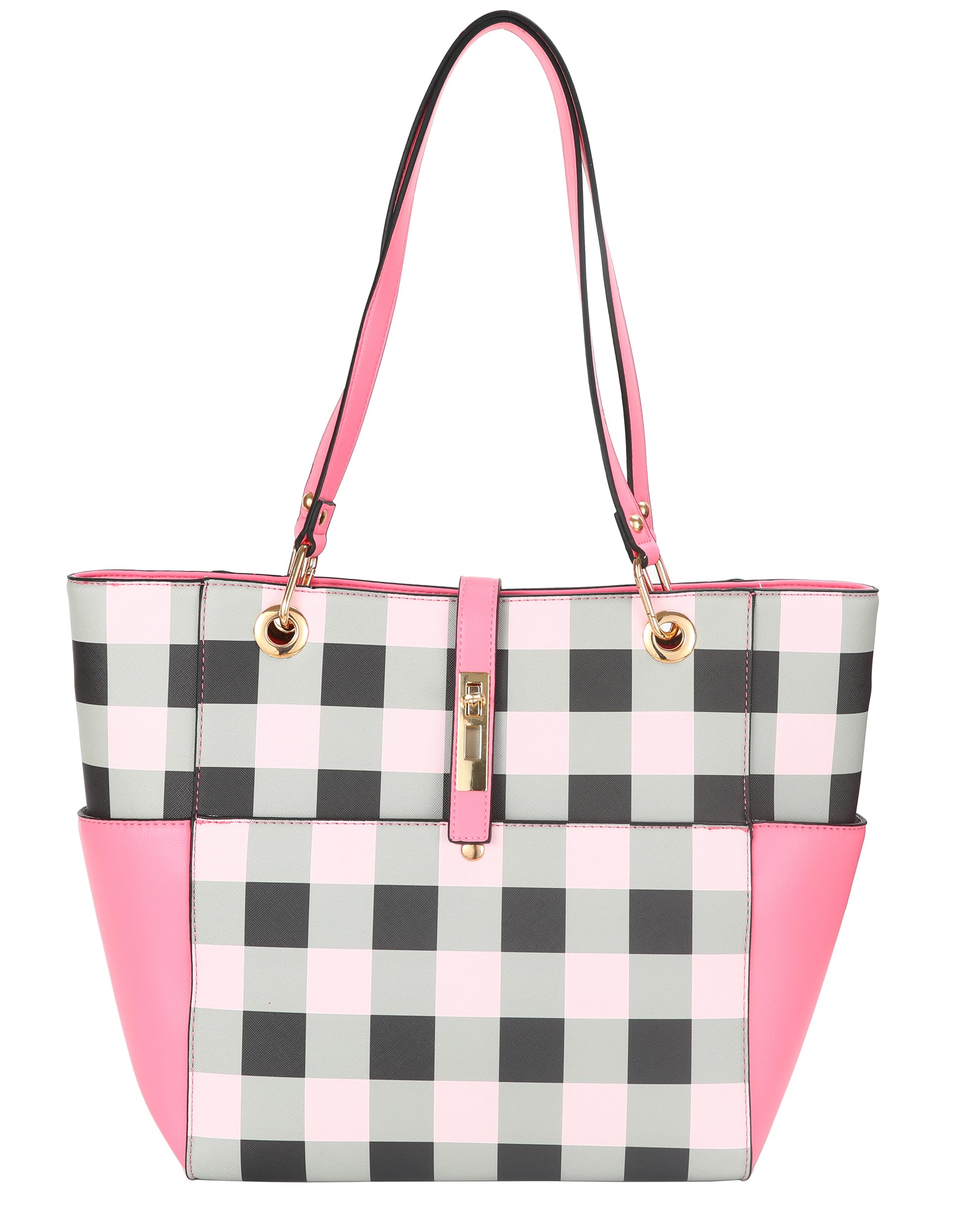 SQLP Large Tote Bag for Women - Genuine Leather Work Handbag, Spacious Purse with Crossbody Strap - Perfect for Office, Travel & Shopping (Pink)