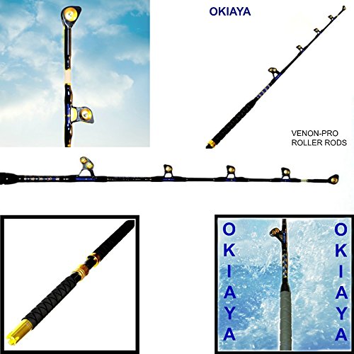 Premium Carbon Fiber Venom PRO Series 50-80LB Fishing Rod Set of 2 - High Performance Tournament Rods for Saltwater & Freshwater - Compatible with Penn & Shimano Reels - Perfect for Deep Sea Fishing, Trolling & Offshore Angling