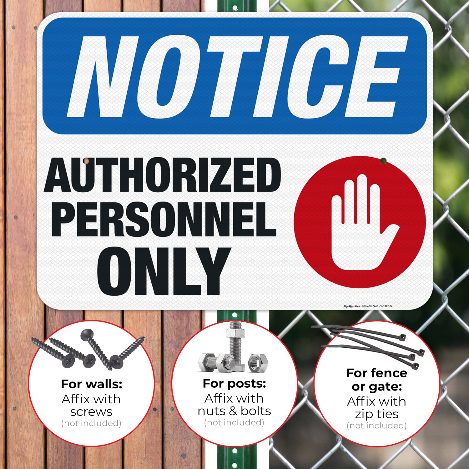 Authorized Personnel Only Red Warning Sign - OSHA Compliant 18x24 Inch Aluminum Sign with 3M EGP Reflective Surface | Durable .080 Thick Fade-Resistant Material for Indoor/Outdoor Use | Made in USA - Perfect for Construction Sites, Warehouses & Restricted Areas