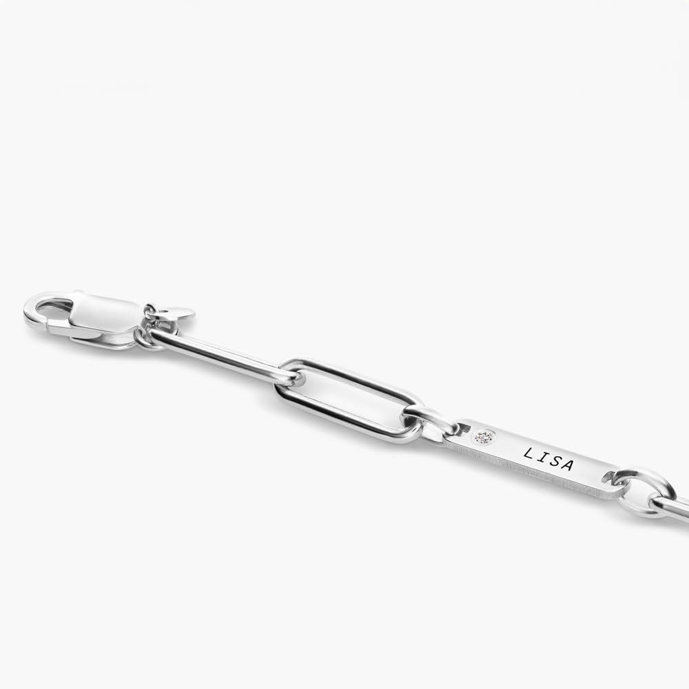 Personalized Ivy Name Paperclip Chain Bracelet with Custom Engravings - Unique Jewelry Gift for Women, Mom, Wife - Mother's Day, Christmas, Birthday Present - Perfect for Everyday Wear, Date Nights & Special Occasions