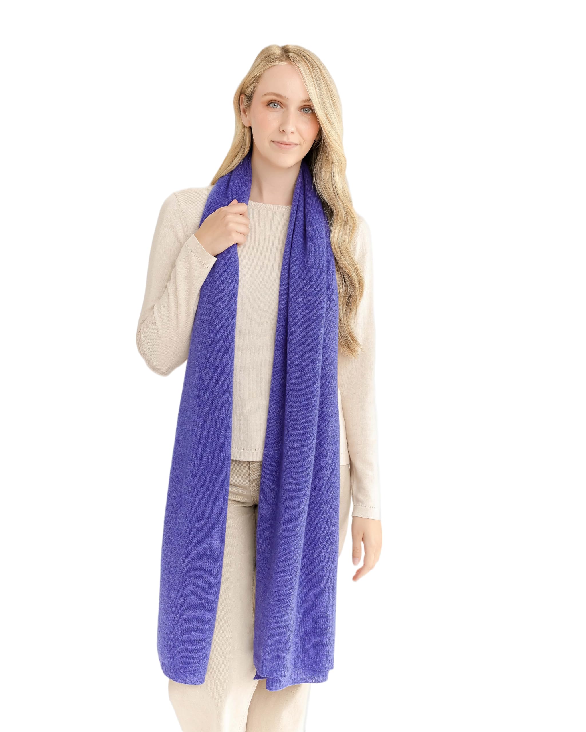 100% Pure Cashmere Lightweight Travel Wrap - Soft & Luxurious Shawl for Women - Perfect for Airplanes, Lounging & Cozy Evenings