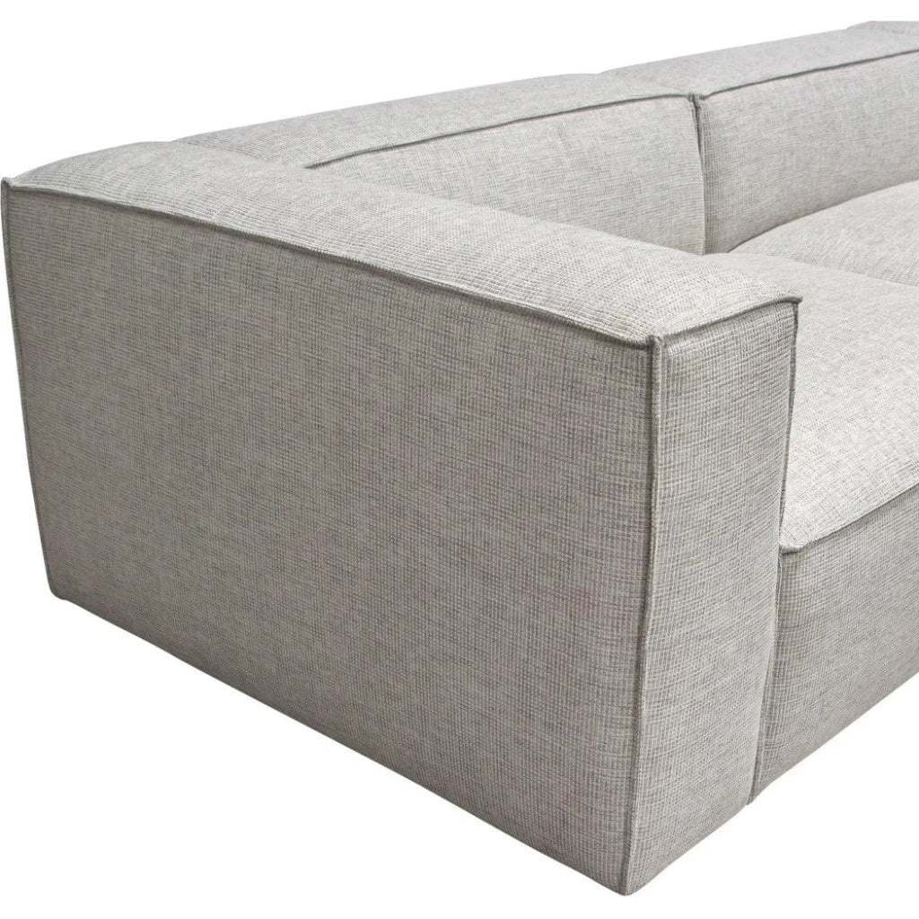 4-Piece Beige Low Back Sectional Sofa Set with Ottoman - Modern Living Room Furniture for Small Spaces & Cozy Home Decor