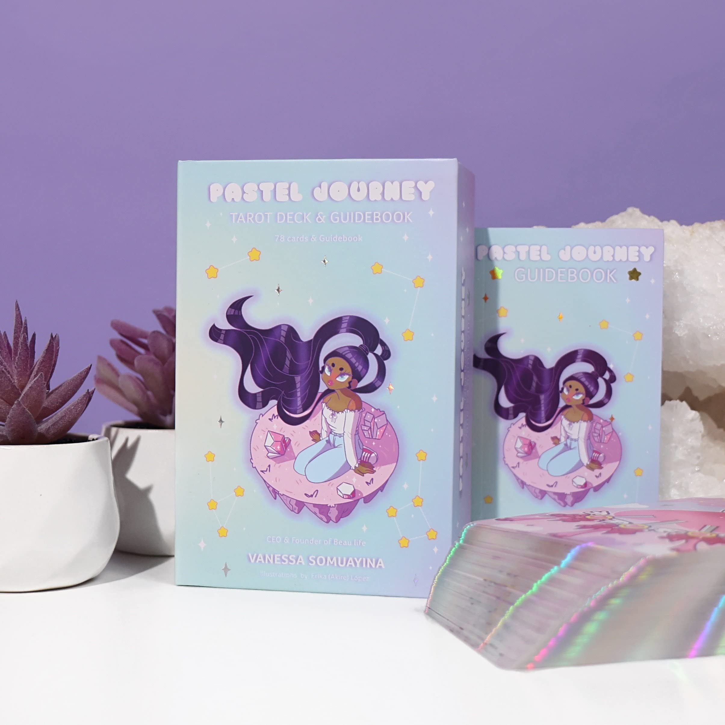 Pastel Journey Tarot Deck with Guidebook - 78-Card Mystical Divination Set for Beginners & Professionals, Perfect for Meditation, Self-Discovery & Spiritual Guidance