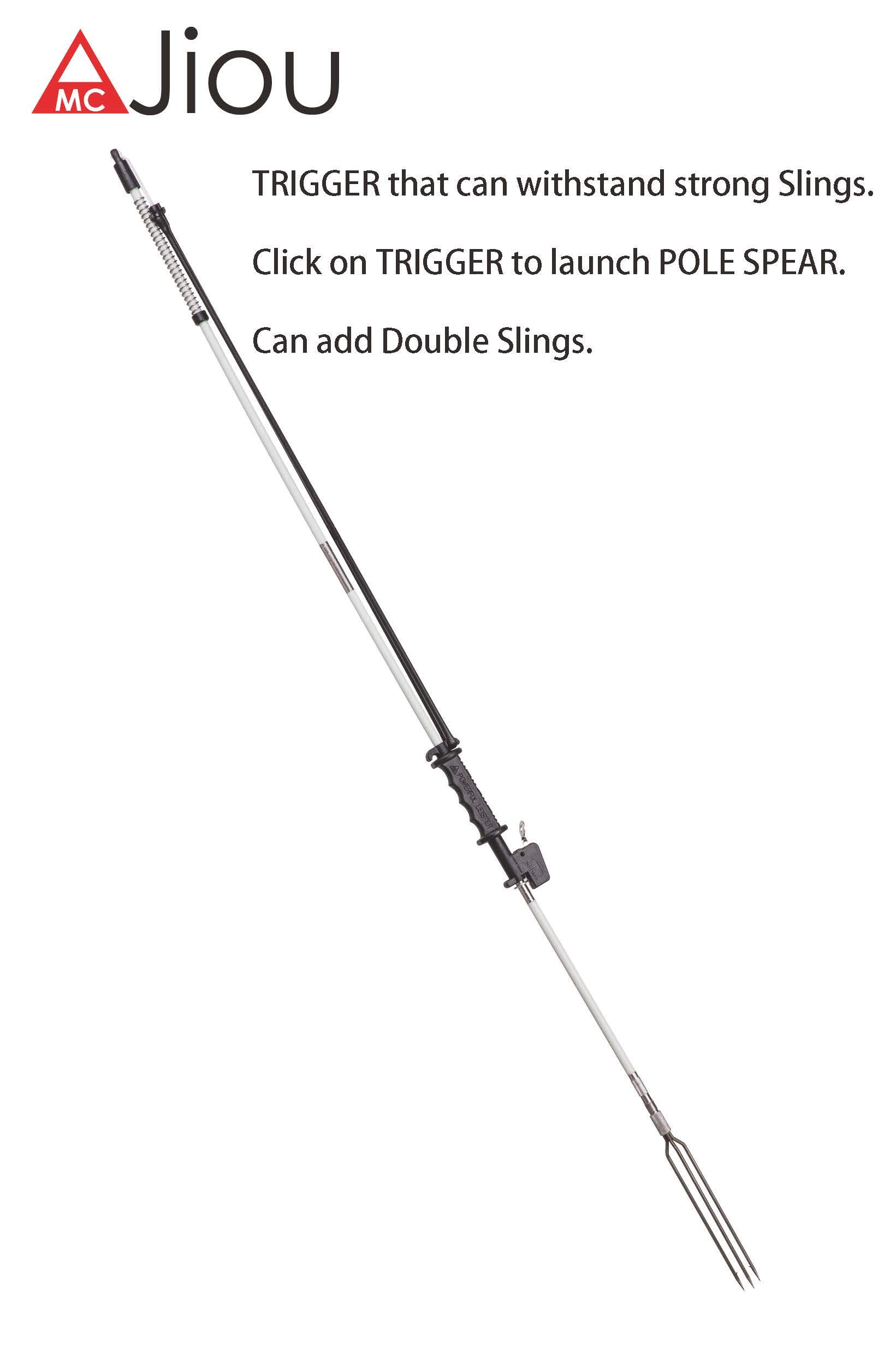 Premium 5.5' Fiberglass Fishing Spear with Trigger Mechanism - 3-Piece Travel Hawaiian Sling Includes 2 Spear Tips & Carrying Bag - Perfect for Spearfishing, Underwater Hunting & Ocean Adventures