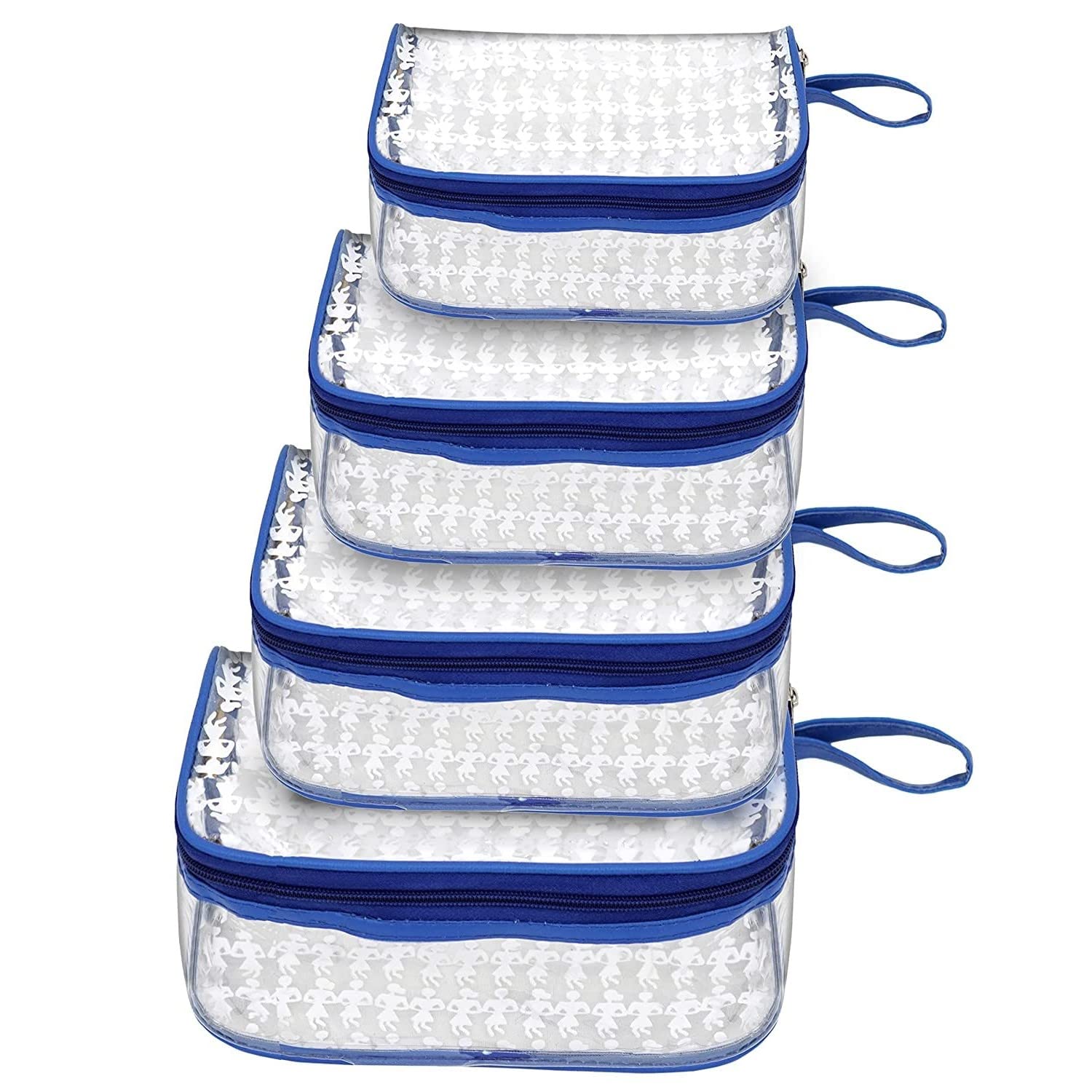 STACKRAID Clear Makeup Bag for Travel - Waterproof Cosmetic Organizer Pouch with Zipper for Jewelry, Toiletries & Accessories - Perfect for Gym, Vacation & Daily Use (Blue)
