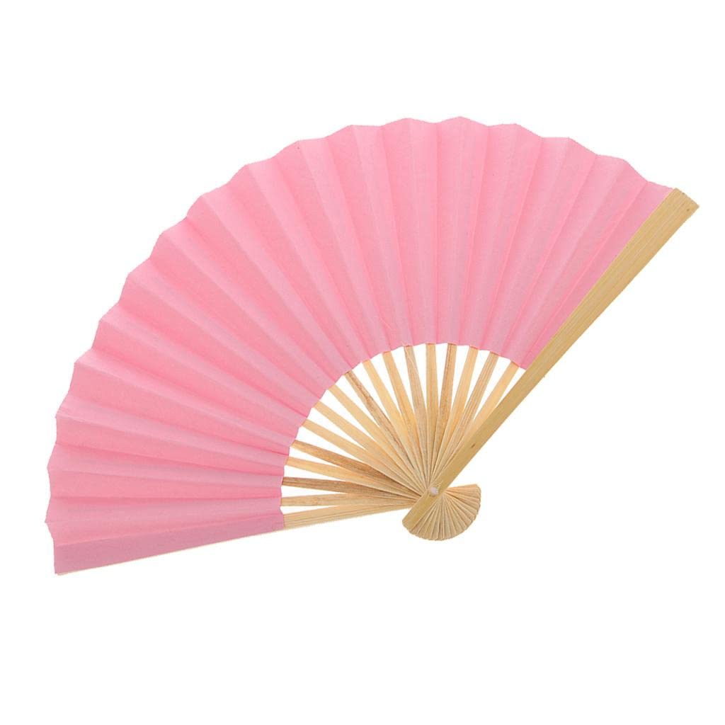 Elegant DIY Pink Bamboo Hand Fan for Painting & Crafts - Summer Cooling Gift