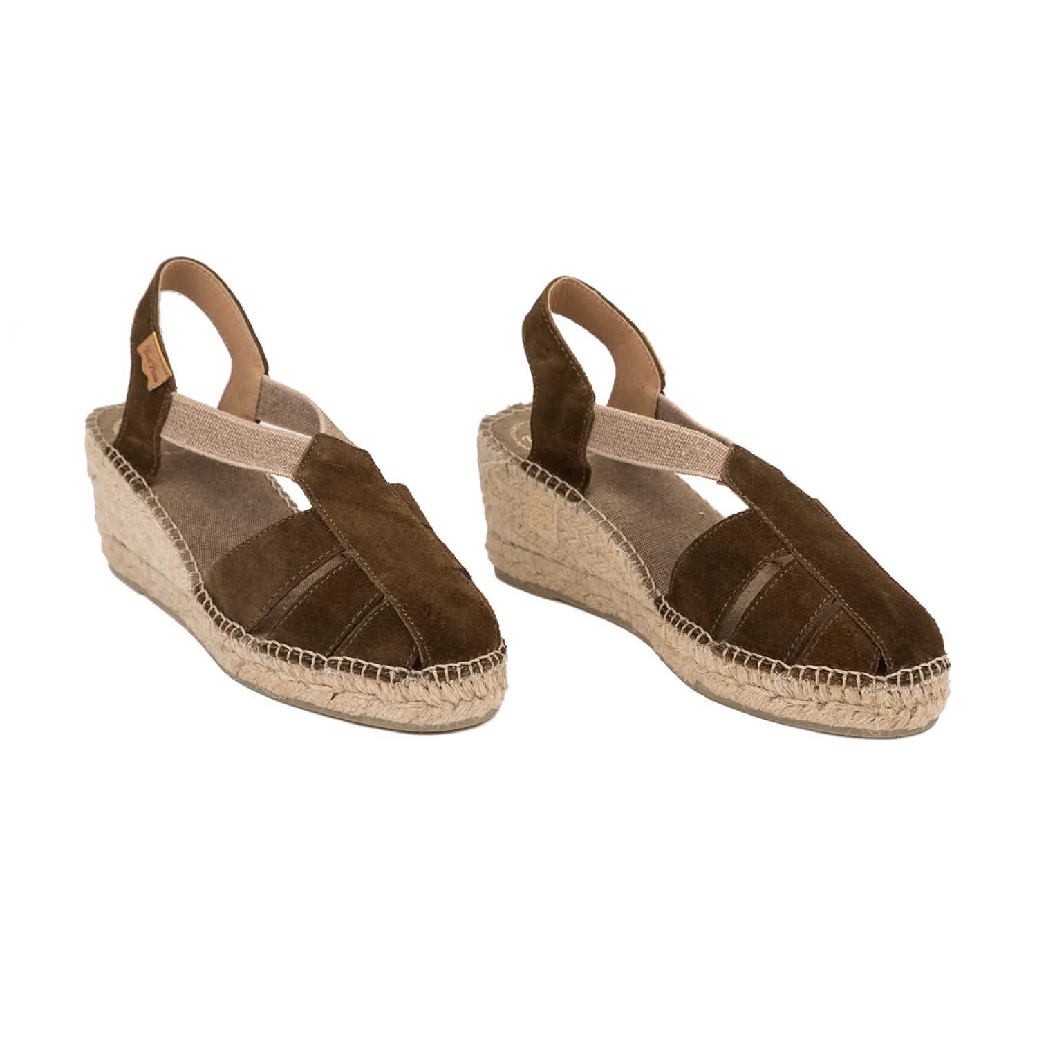 Women's Plain Suede Leather Wedge Espadrille Shoes - Comfortable Casual Summer Sandals for Beach, Vacation & Everyday Wear