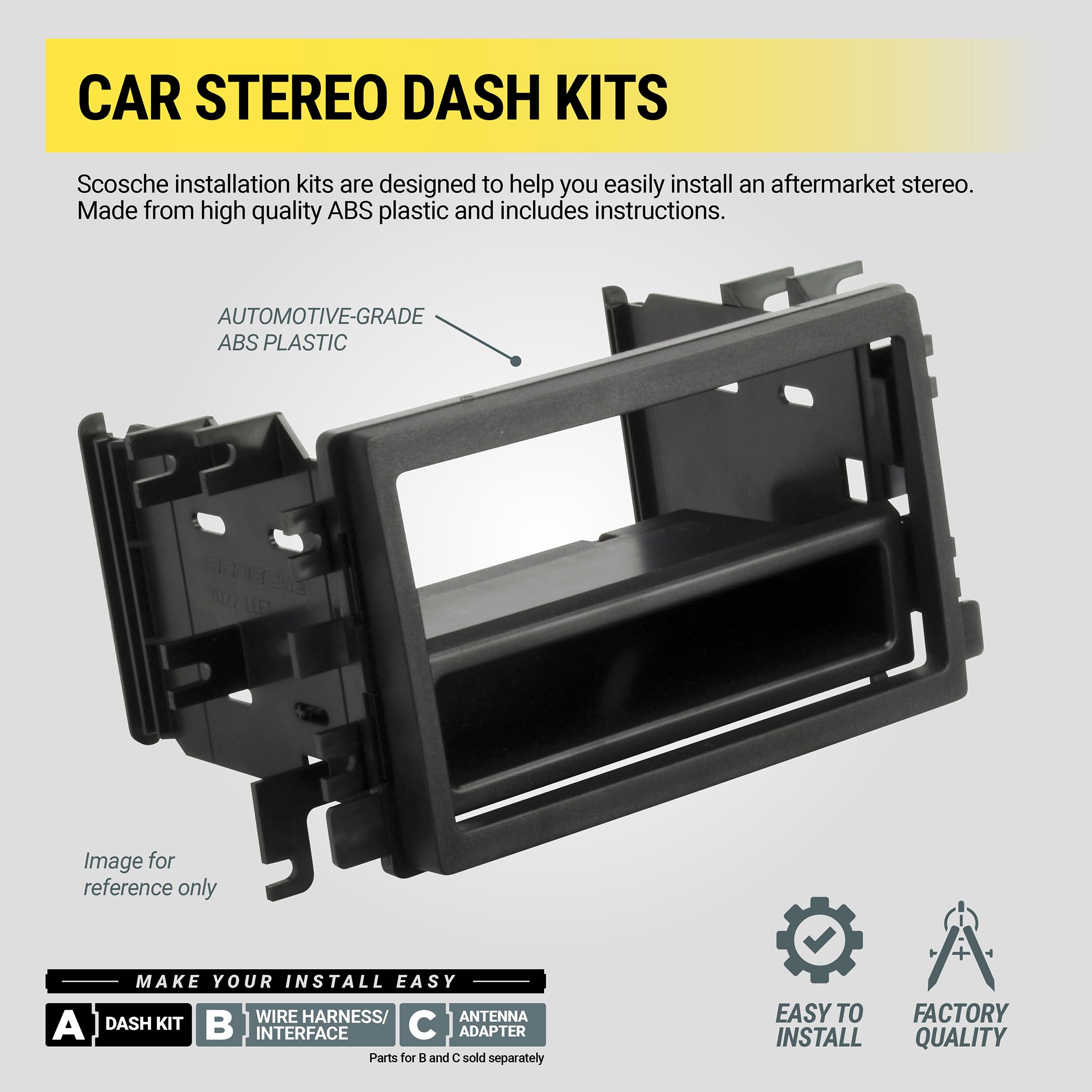 Scosche NN1648B Double DIN or Single DIN + Pocket Car Stereo Dash Kit for 2002-2004 Nissan Altima - Aftermarket Radio Installation - Universal Fit for Car Audio Upgrade - Perfect for DIY Car Stereo Replacement and Custom Sound System Setup