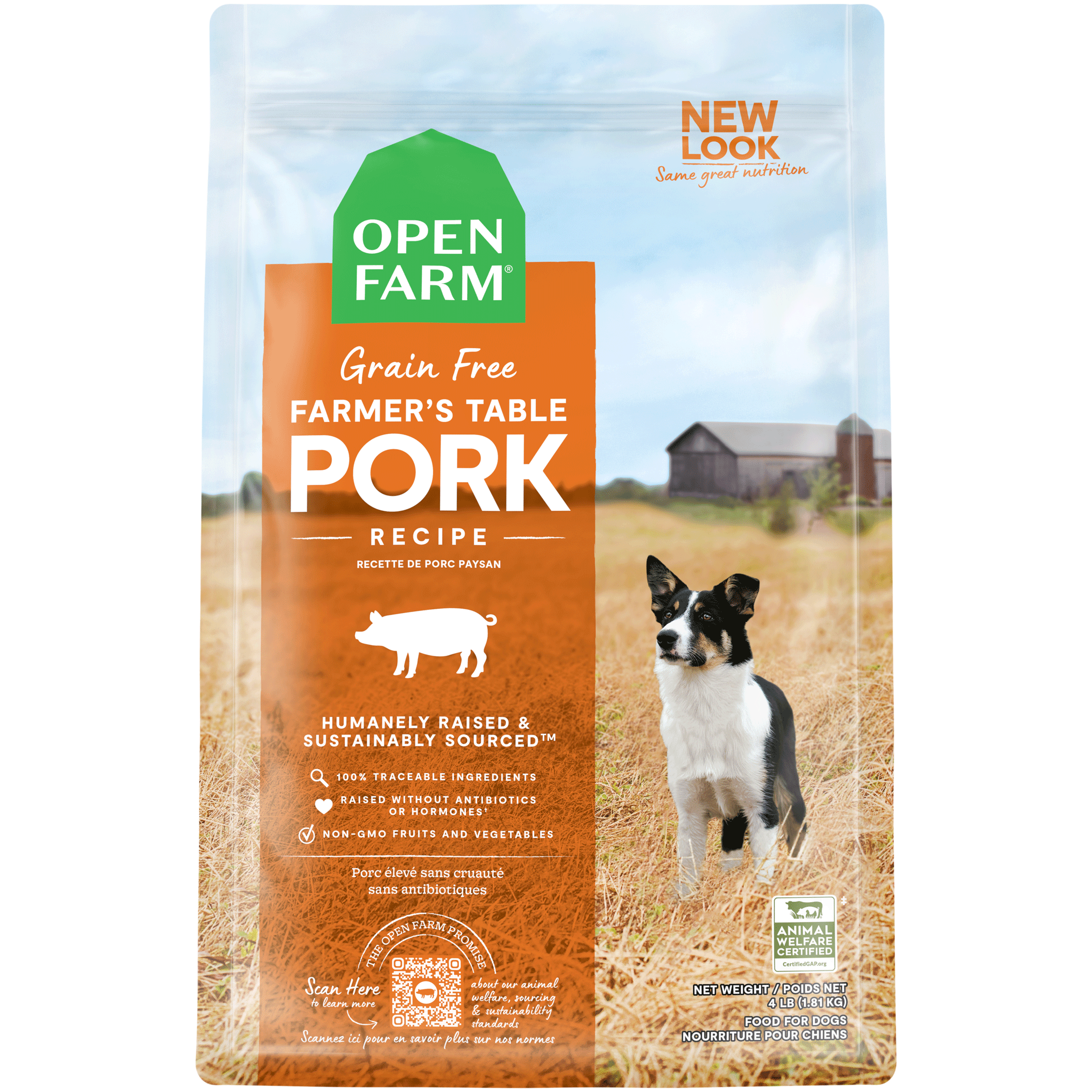 Open Farm Farmer's Market Pork & Root Vegetable Dry Dog Food - Grain-Free, High-Protein Kibble for Adult Dogs - Perfect for Active Pets & Sensitive Stomachs