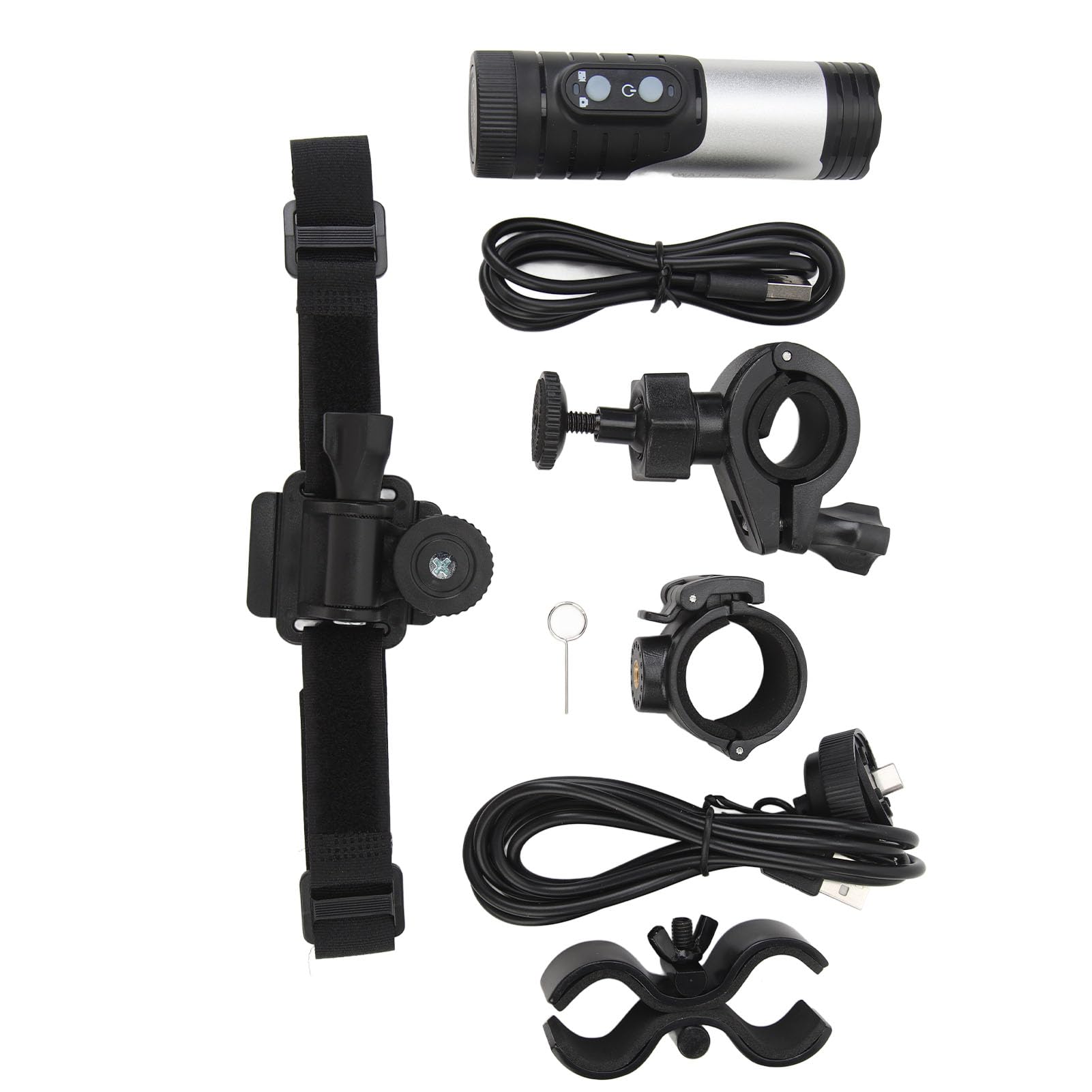 **Akozon H68B 4K Waterproof Action Camera with Anti-Shake - Helmet & Bike Mount Included - Ideal for Motorcycle, Cycling, Surfing & Outdoor Sports (Silver)**