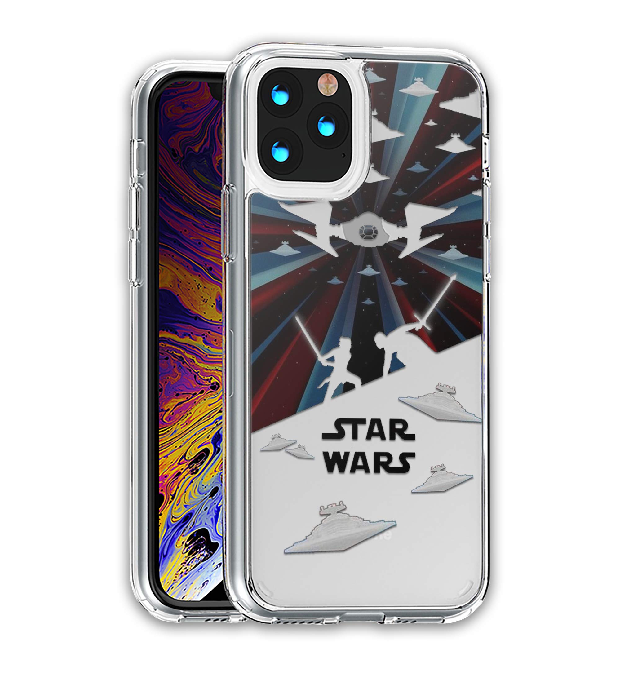 Star Wars Ren and Rey Hybrid Phone Case for iPhone 13 Pro Max & Mini | Durable Protective Cover with Character Design | Perfect for Fans, Cosplay & Everyday Use