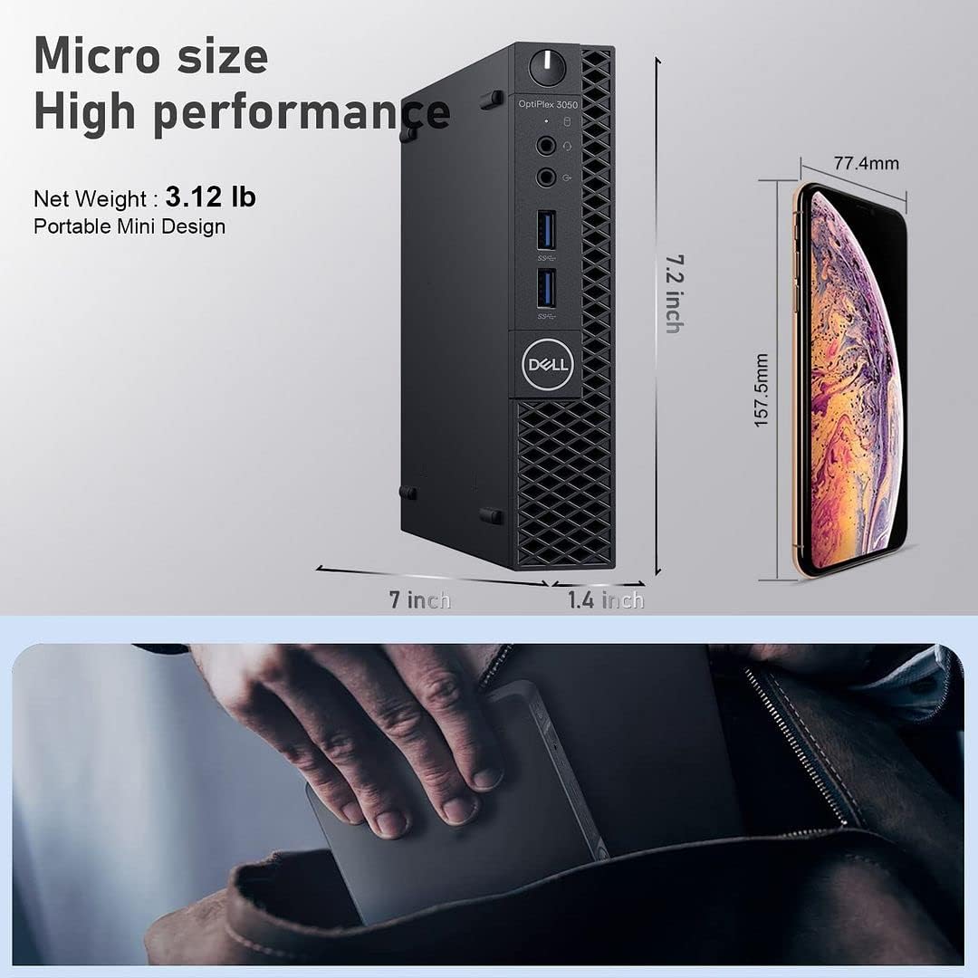 Dell Desktop Computer with Intel Core i3 Processor up to 3.3GHz, 4GB RAM, 128GB SSD, Windows 10 Pro, HDMI, WiFi & Bluetooth - Perfect for Home Office, Business & Everyday Computing