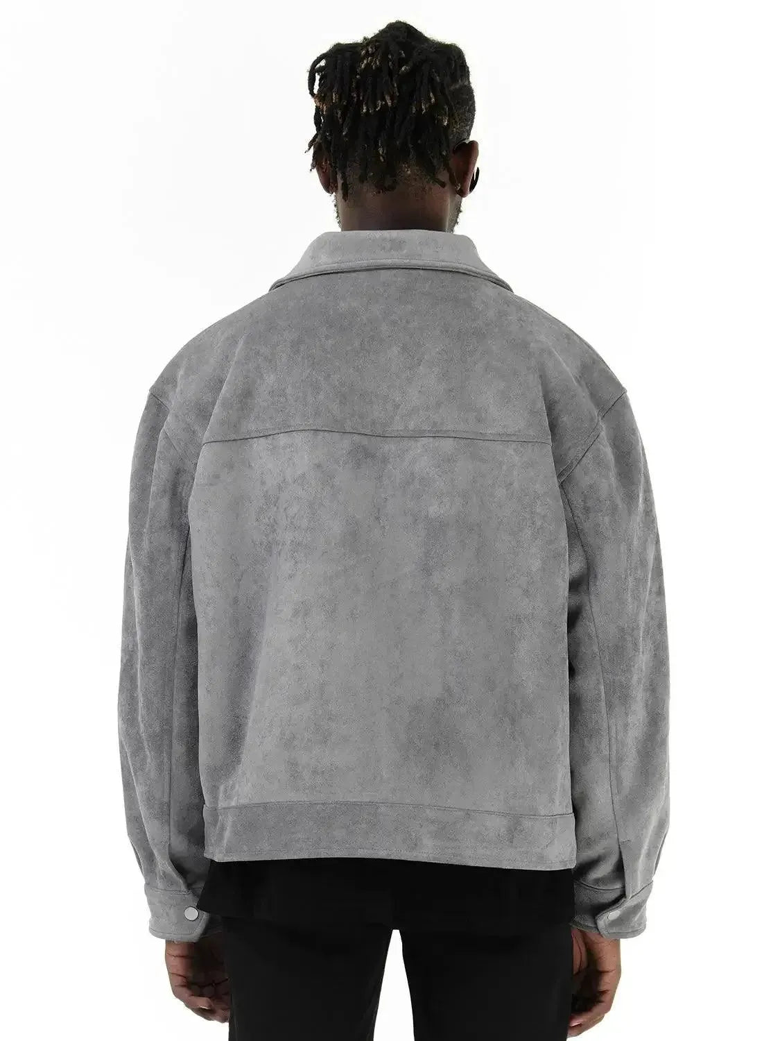 Men's Suede Trucker Jacket - Vintage Style Distressed Leather Jacket for Casual Wear & Outdoor Adventures
