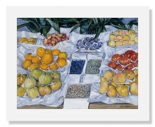 Gustave Caillebotte Fruit Displayed on a Stand - Fine Art Reproduction Print - Vintage Still Life Painting for Home Decor & Office Wall Art