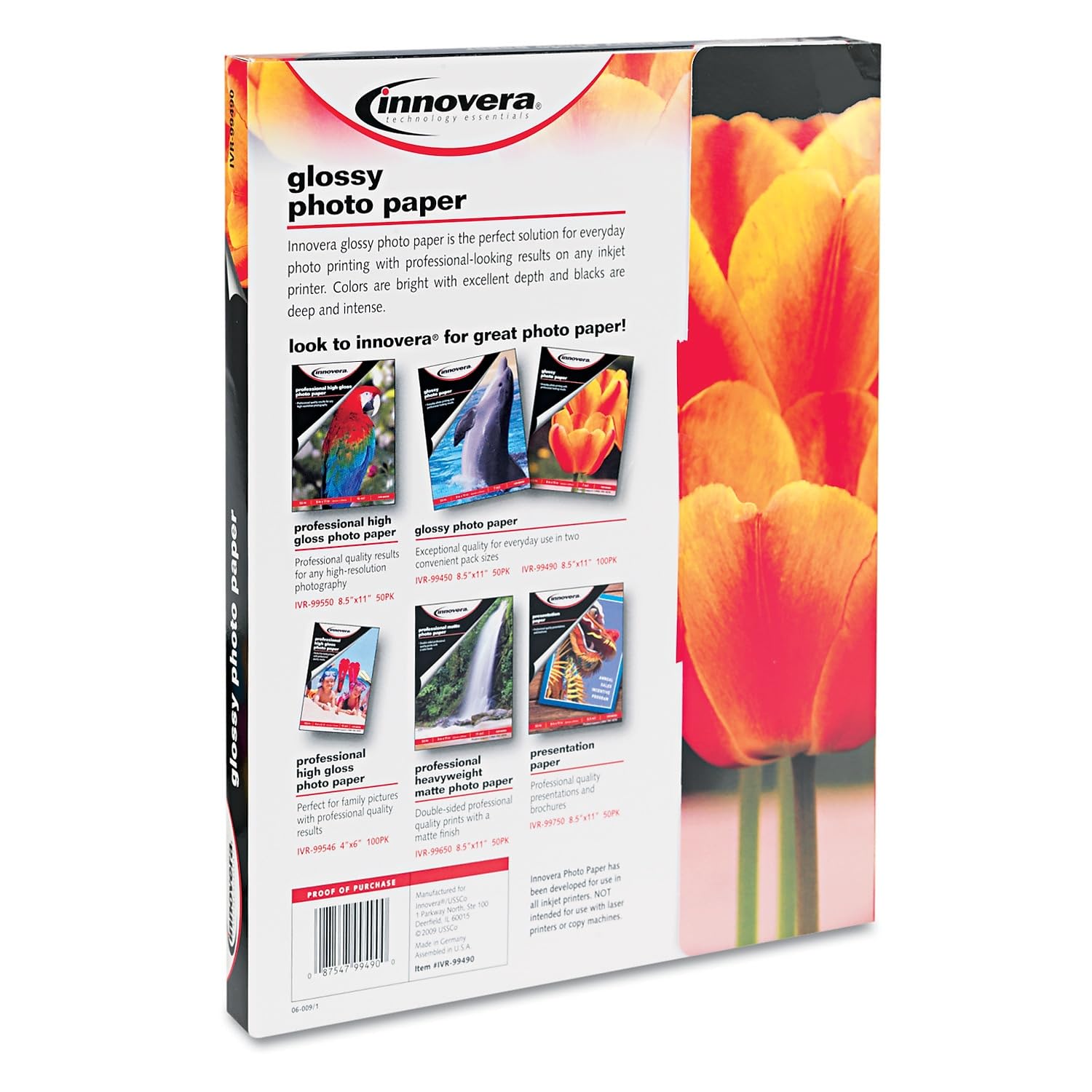 Premium Glossy Photo Paper for Inkjet Printers - High-Quality 8.5x11 Photo Paper for Vibrant Prints - Perfect for Photo Albums, Scrapbooking & Home Decor