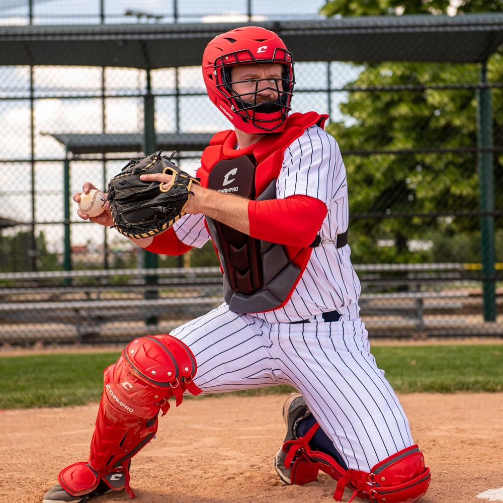 Champro Boss Catcher's Mask - Professional Baseball Catcher's Helmet with Lightweight Steel Cage for Safety - Perfect for MLB, College, High School Games & Practice Sessions
