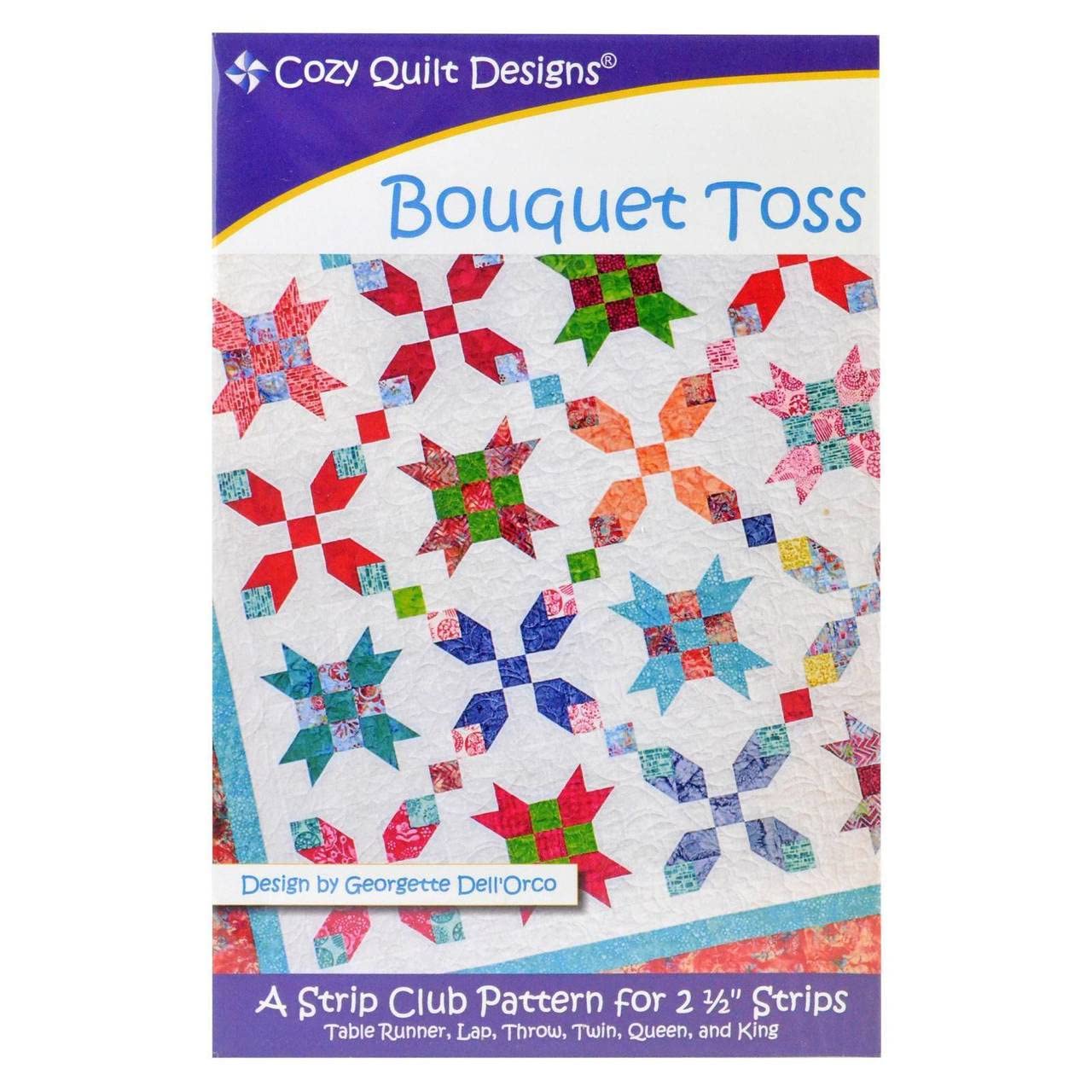 Bouquet Toss Quilt Pattern - 2.5 Inch Strips Cozy Quilt Design in 6 Sizes | Perfect for Wedding Decor, Baby Blankets & Home Decor