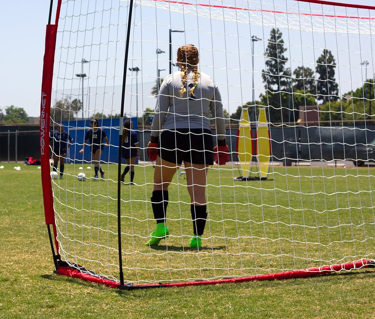 PowerNet Soccer Goal 18.5x6.5 Feet - Portable Soccer Net for Training & Backyard Practice - Perfect for Youth, Kids & Adults Outdoor Sports