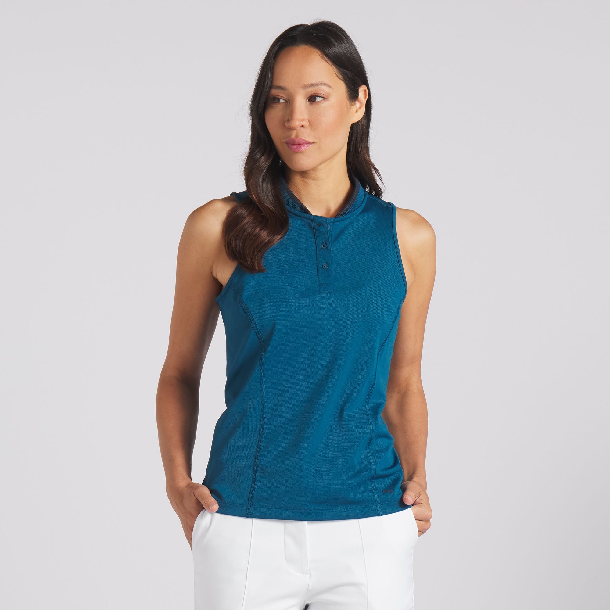 Women's Breathable Pique Sleeveless Golf Polo Shirt - Moisture-Wicking Athletic Top for Golf, Tennis & Summer Sports
