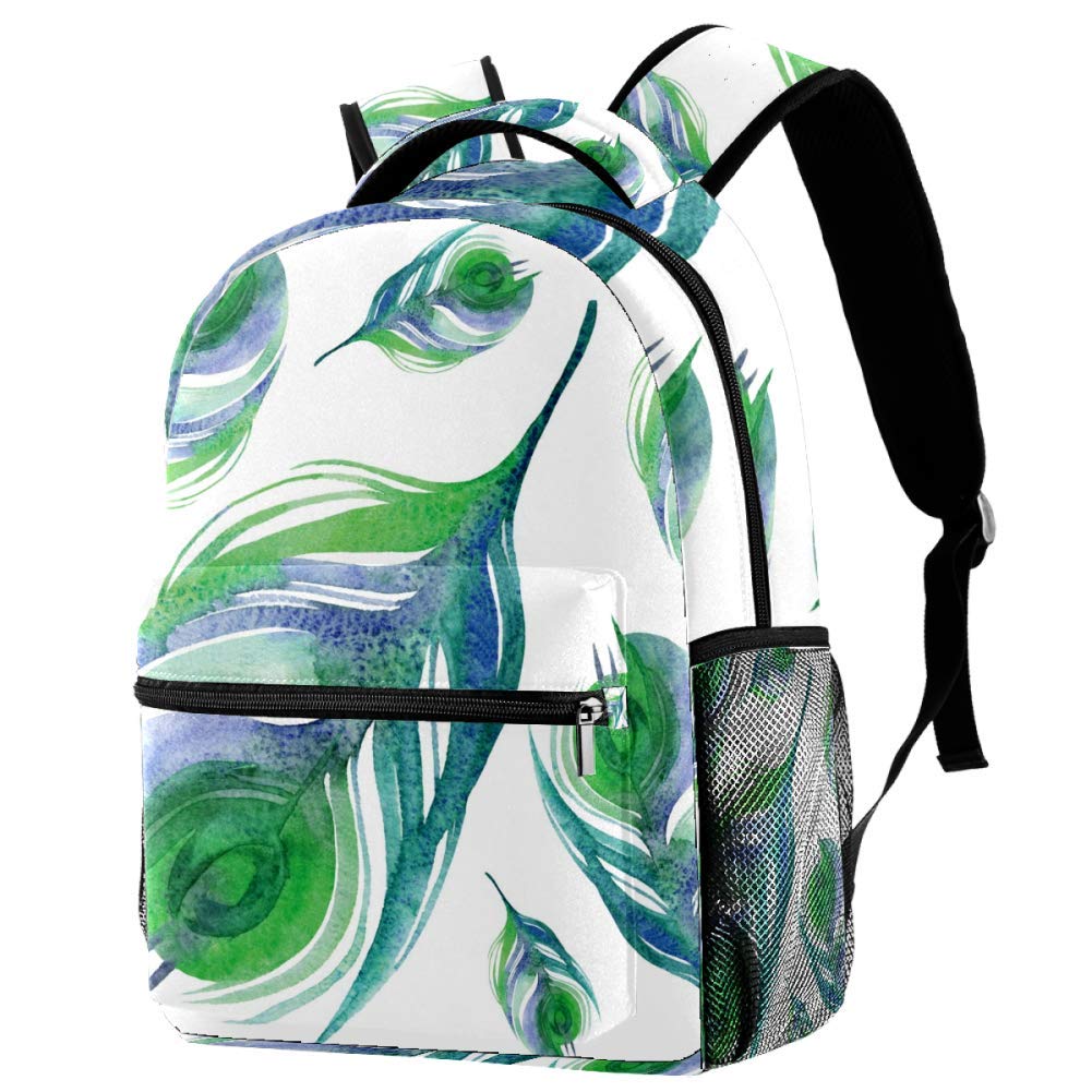 Stylish Green Feathers Shoulder Bags - Trendy School Backpacks for Women & Teens | Perfect for College, Travel & Everyday Use