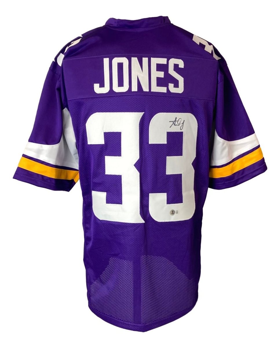 Aaron Jones Minnesota Vikings Signed Purple Football Jersey - Authentic Autographed Memorabilia for NFL Fans & Collectors - Perfect for Game Day, Display, and Gifting