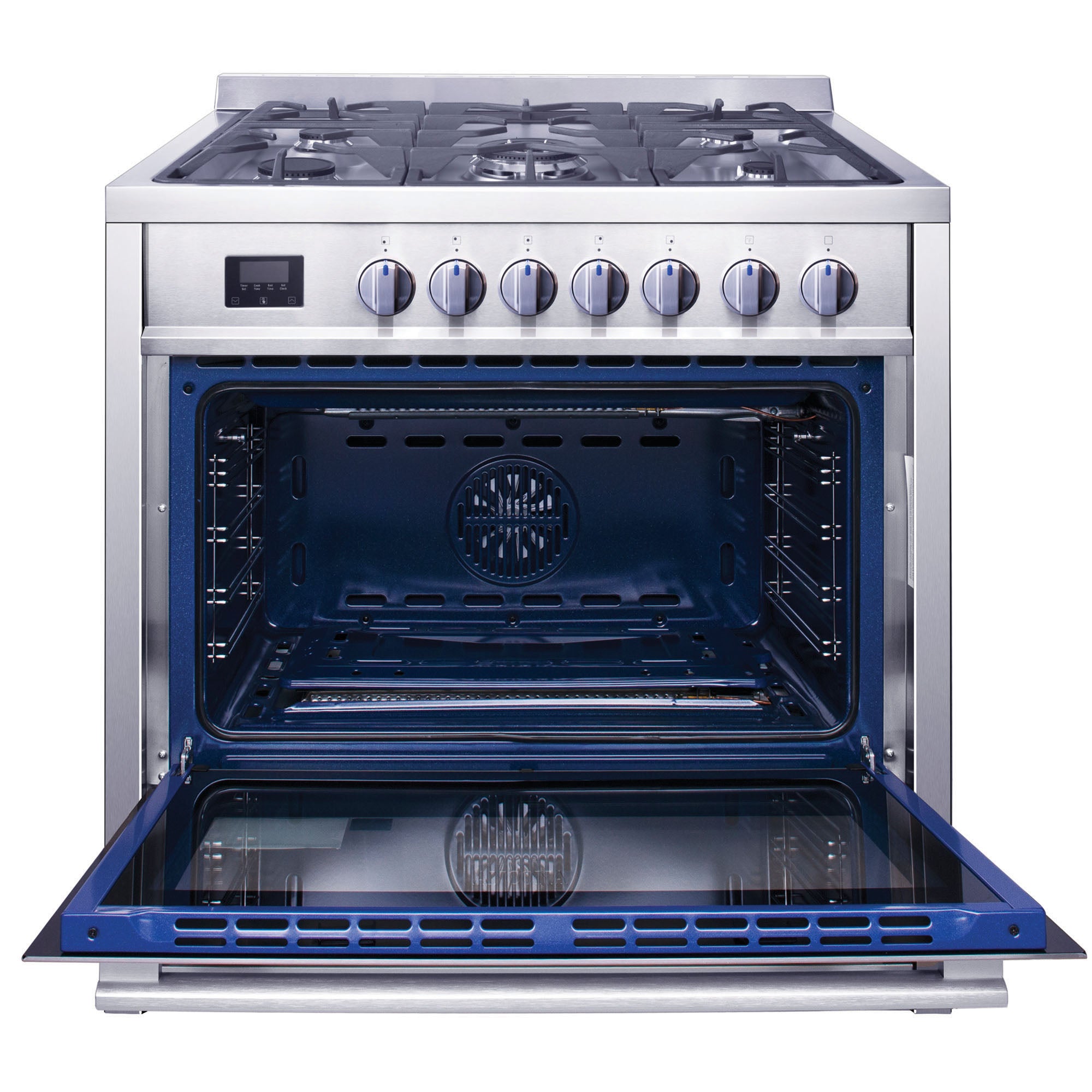 Ancona 36 Inch 3.8 cu ft Stainless Steel Gas Range with 5 Burners & Convection Oven - Perfect for Home Kitchen, Baking, and Family Cooking