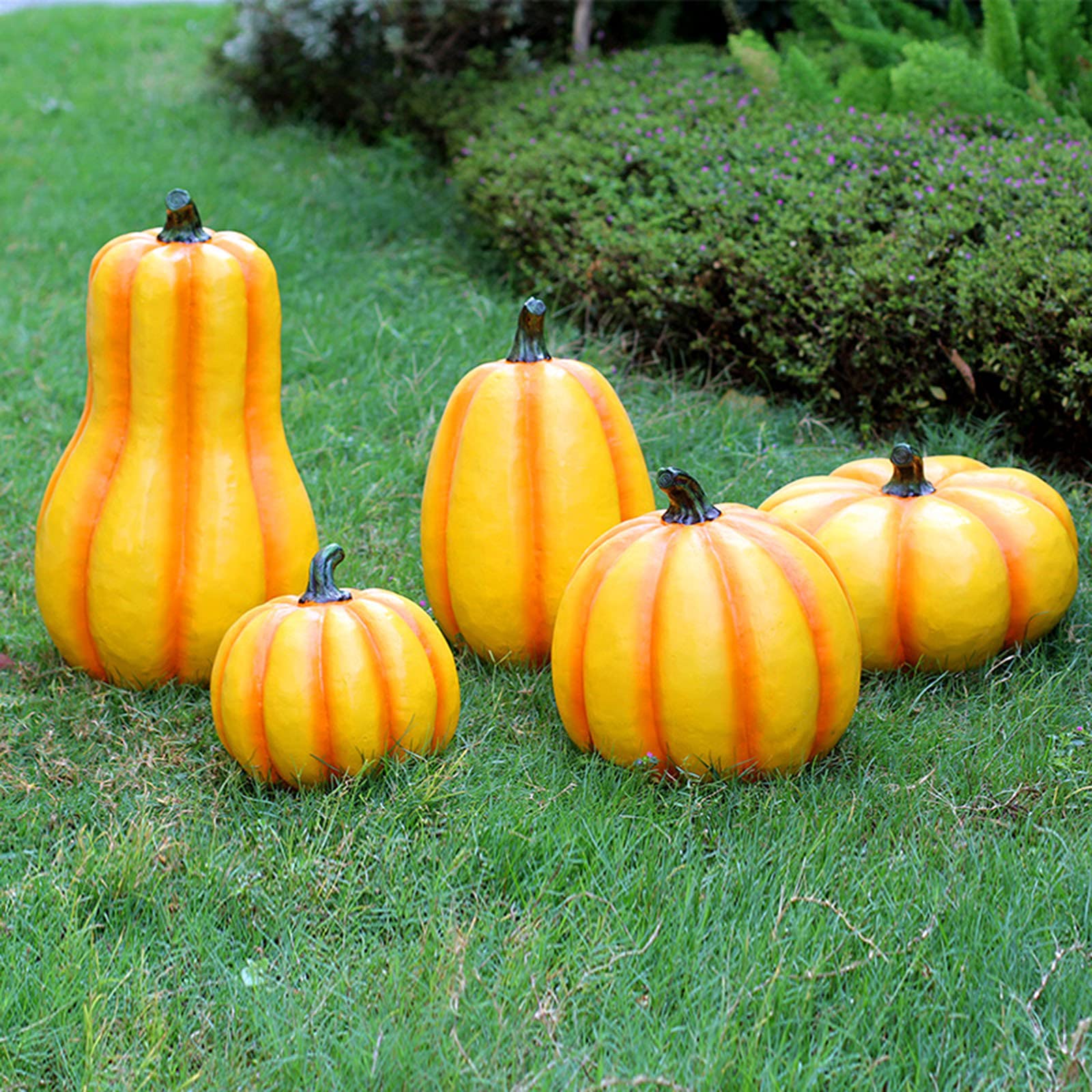 Artificial Pumpkin Decor - Fall Garden Festival Statue for Halloween, Thanksgiving & Christmas | Home Decor, Seasonal Ornaments, Outdoor & Indoor Use