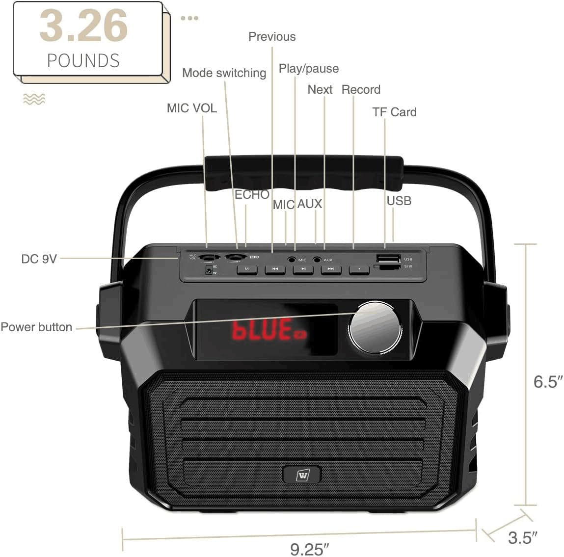 WinBridge 30W Wireless Voice Amplifier with UHF Headset Mic & Bluetooth - Portable PA System for Teachers, Fitness Instructors, Public Speaking | Classroom, Outdoor Events, Presentations, Recording | TWS, FM, H5 Compatible