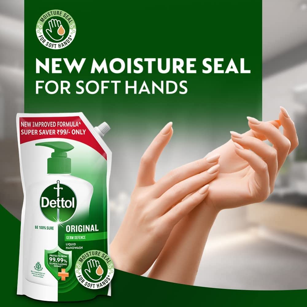 Dettol Original Liquid Hand Soap Refill - 675ml (Pack of 3) | Antibacterial & Moisturizing | Ideal for Home, Office & Public Restrooms