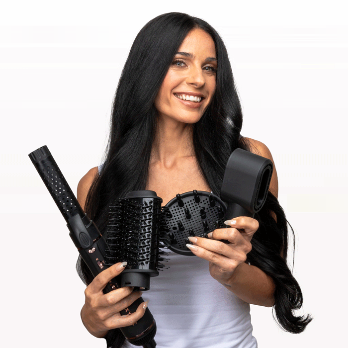 Rose Gold Super Styler - Professional Hair Straightener & Curling Iron for All Hair Types | Perfect for Home, Salon & Travel Use