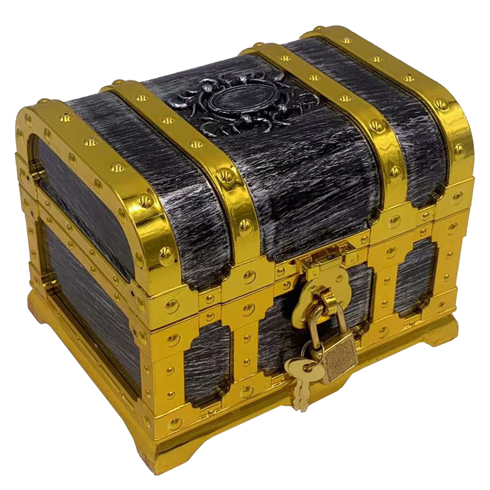 Vintage Pirate Treasure Chest for Kids - Decorative Pirate Storage Box with Lock & Key - Classroom Treasure Box, Party Favors, Prize Gift - Perfect for Pirate Themed Parties, Classroom Rewards & Kids' Room Decor