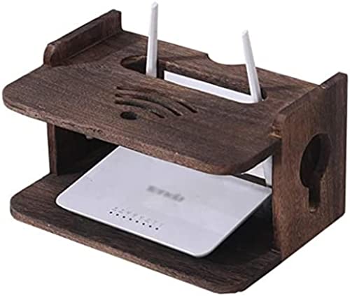 Wall Mounted Router Shelf - Floating Storage Box for WiFi Router & Modem - Space Saving Organizer for Home Office & Living Room