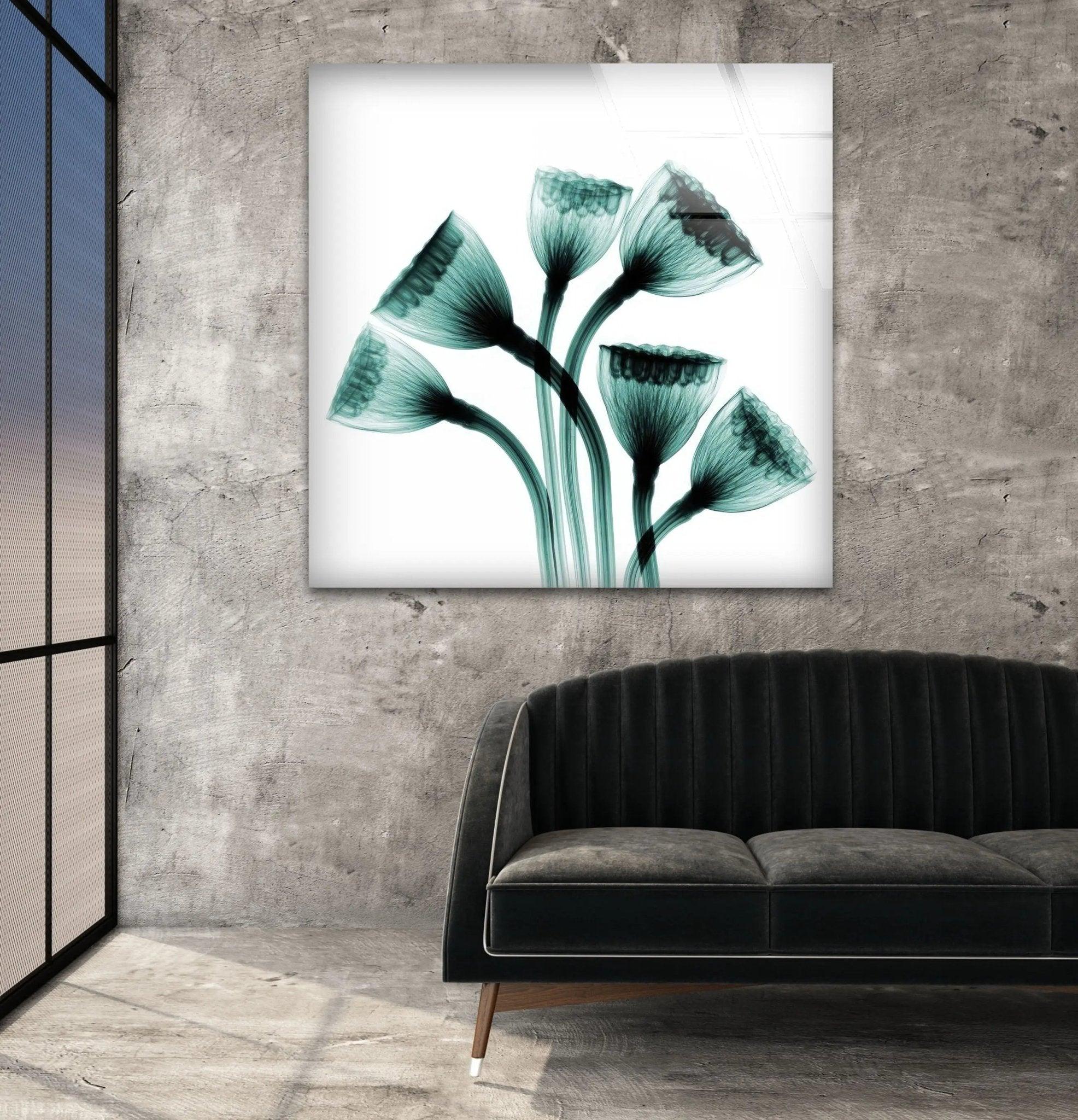 Albert Koetsier Lotus Seedheads Glass Wall Art - Elegant Handcrafted Floral Decor for Living Room, Bedroom & Office - Perfect for Home & Office Decorations
