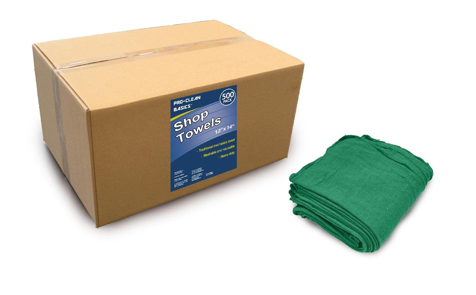 Premium Cotton Shop Towels - Industrial-Grade, Super Absorbent & Reusable Cleaning Rags for Garages, Workshops, Factories (10