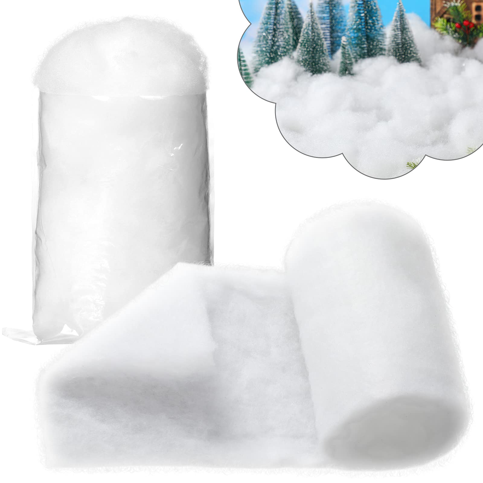 Tatuo Artificial Fake Snow Blanket - 35.8 x 7.8 Inch Christmas Village Display, Fluffy Tree Base Cover for Winter Wonderland Decor (2-Pack) - Perfect for Holiday Home Decor, Christmas Tree Skirts & Festive Winter Scenes